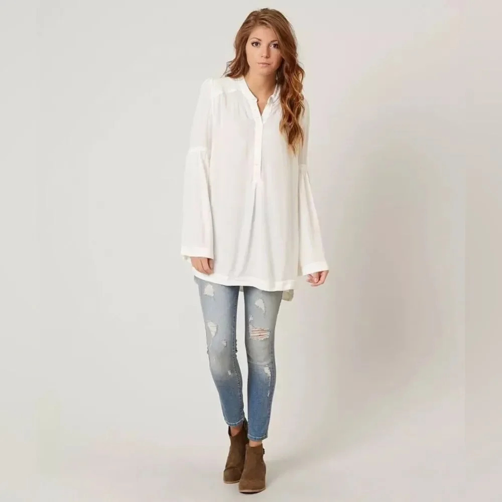 Free People Easy Girl Boho Tunic Floral Top - Picture 12 of 13